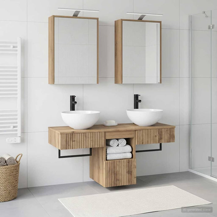 Set dulap baie 5 pcs Stejar Artizanal 43 x 16 x 62,5 cm WALTI