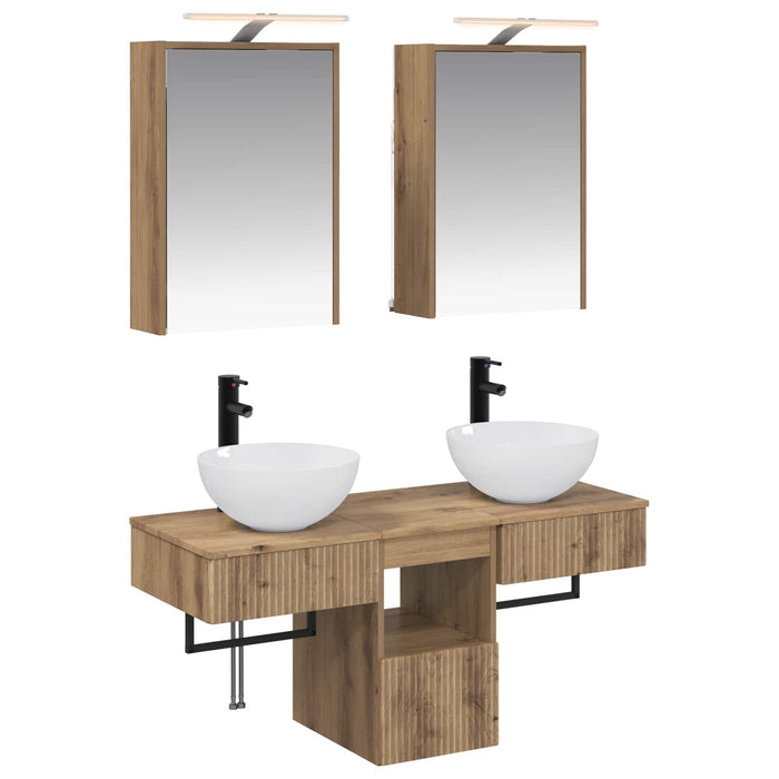 Set dulap baie 5 pcs Stejar Artizanal 43 x 16 x 62,5 cm WALTI