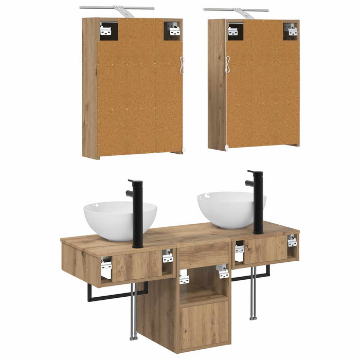 Set dulap baie 5 pcs Stejar Artizanal 43 x 16 x 62,5 cm WALTI