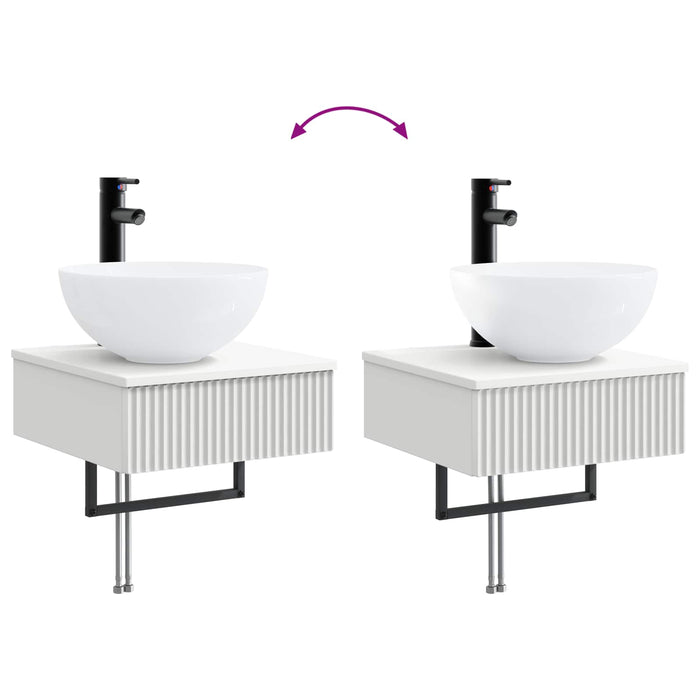 Set dulap baie 5 pcs Alb 43 x 11,5 x 60,5 cm Lemn prelucrat WALTI