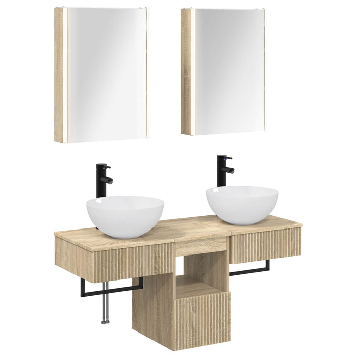 Set dulap baie 5 pcs Stejar Sonoma 43 x 11,5 x 60,5 cm WALTI