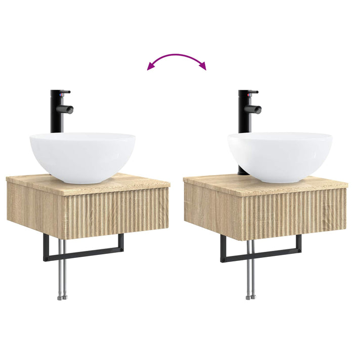 Set dulap baie 5 pcs Stejar Sonoma 43 x 11,5 x 60,5 cm WALTI
