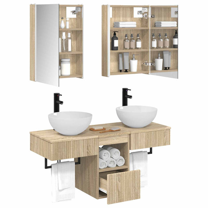 Set dulap baie 5 pcs Stejar Sonoma 43 x 11,5 x 60,5 cm WALTI