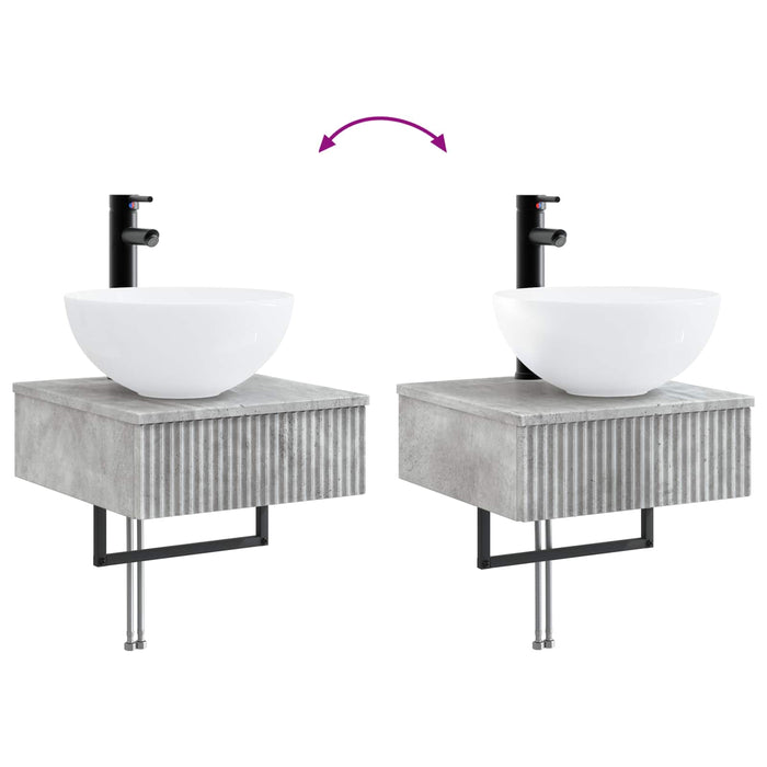 Set dulap baie 5 pcs Gri Beton 43 x 11,5 x 60,5 cm WALTI