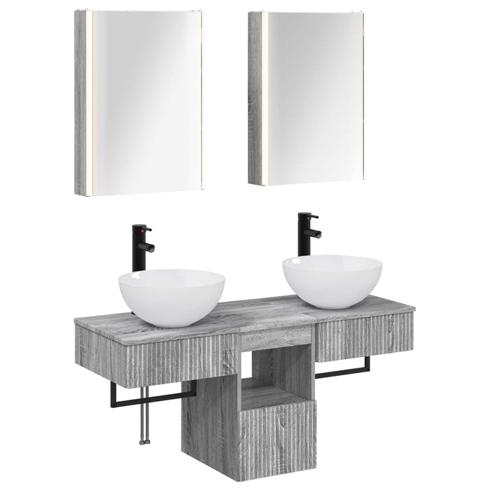 Set dulap baie 5 pcs Sonoma gri 43 x 11,5 x 60,5 cm WALTI