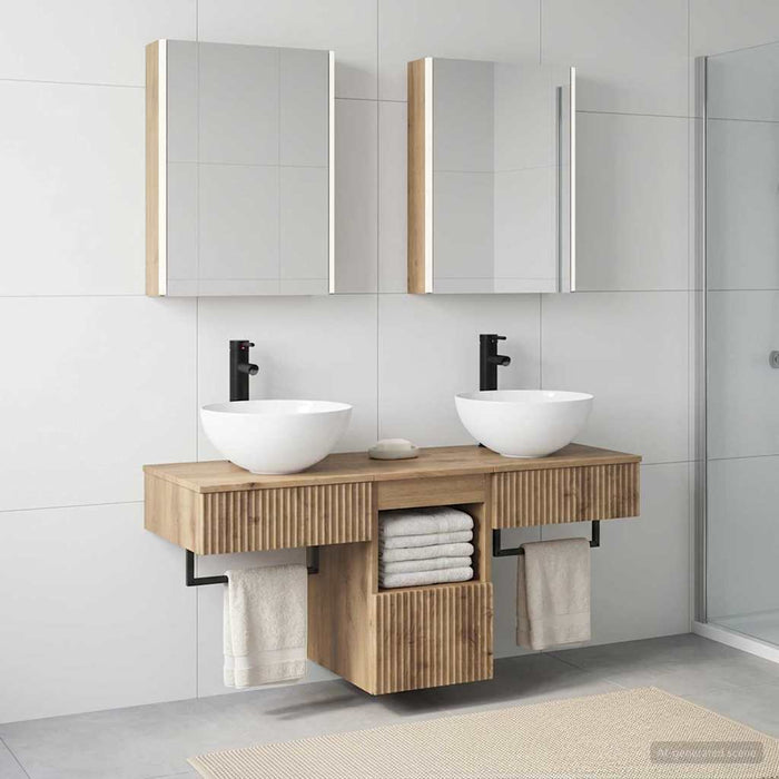 Set dulap baie 5 buc. Stejar Artizanal Lemn prelucrat WALTI