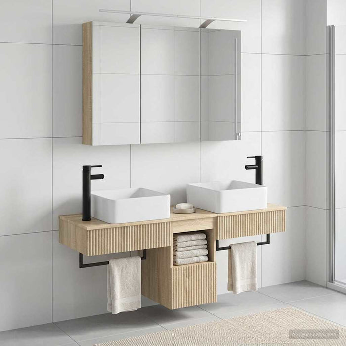 Set dulap baie 4 buc. Stejar Sonoma Lemn prelucrat WALTI