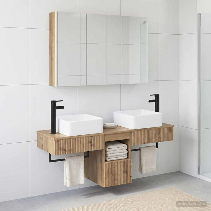 Set dulap baie 4 buc. Stejar Artizanal Lemn prelucrat - WALTI WALTI