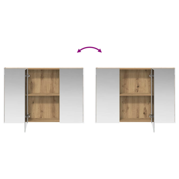 Set dulap baie 4 pcs Stejar Artizanal 103,5 x 15,5 x 70 cm WALTI