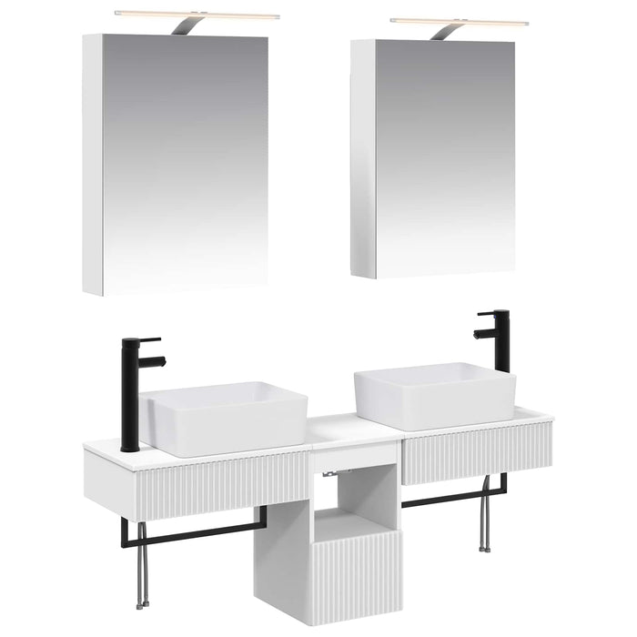 Set dulap baie 5 pcs Alb 50 x 14,5 x 70 cm Lemn prelucrat WALTI
