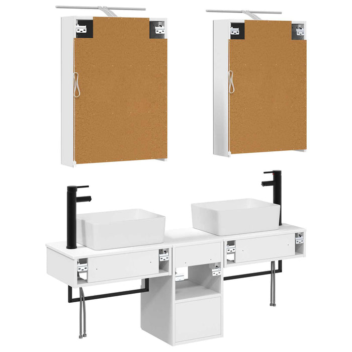 Set dulap baie 5 pcs Alb 50 x 14,5 x 70 cm Lemn prelucrat WALTI