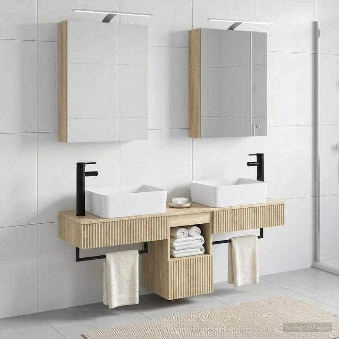 Set dulap baie 5 buc. Stejar Sonoma Lemn prelucrat - WALTI WALTI