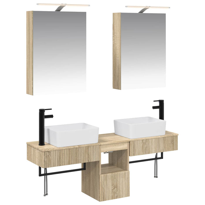 Set dulap baie 5 pcs Stejar Sonoma 50 x 14,5 x 70 cm WALTI
