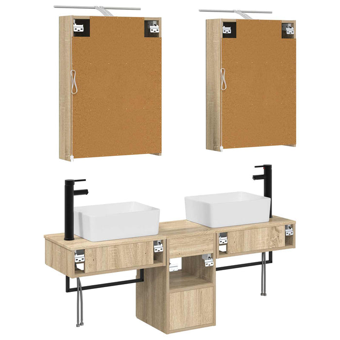 Set dulap baie 5 pcs Stejar Sonoma 50 x 14,5 x 70 cm WALTI