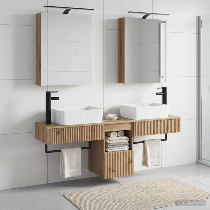 Set dulap baie 5 buc. Stejar Artizanal Lemn prelucrat - WALTI WALTI