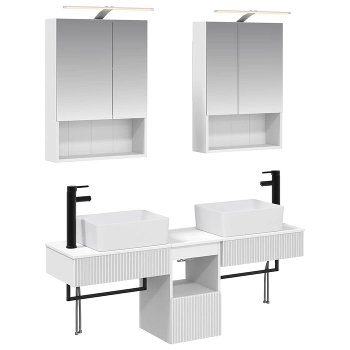 Set dulap baie 5 pcs Alb 50 x 14,5 x 70 cm Lemn prelucrat WALTI