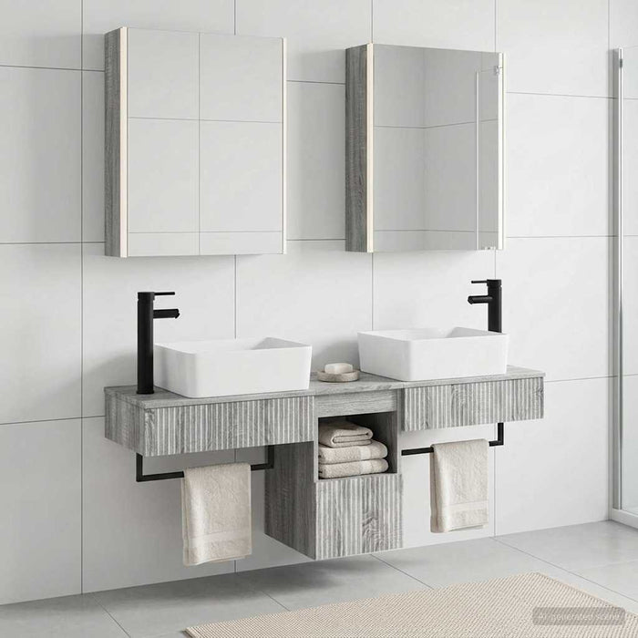 Set dulap baie 5 buc. Sonoma gri Lemn prelucrat WALTI
