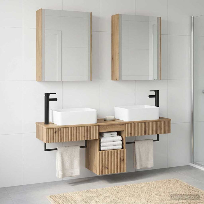 Set dulap baie 5 buc. Stejar Artizanal Lemn prelucrat - WALTI WALTI