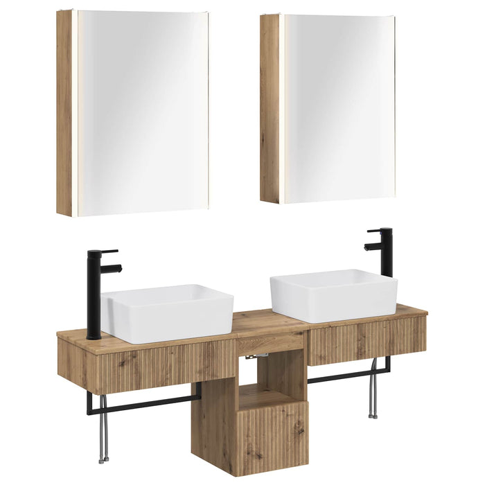 Set dulap baie 5 pcs Stejar Artizanal 53 x 15,5 x 70 cm WALTI