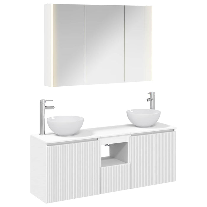 Set dulap baie 4 pcs Alb 103,5 x 15,5 x 70 cm Lemn prelucrat WALTI
