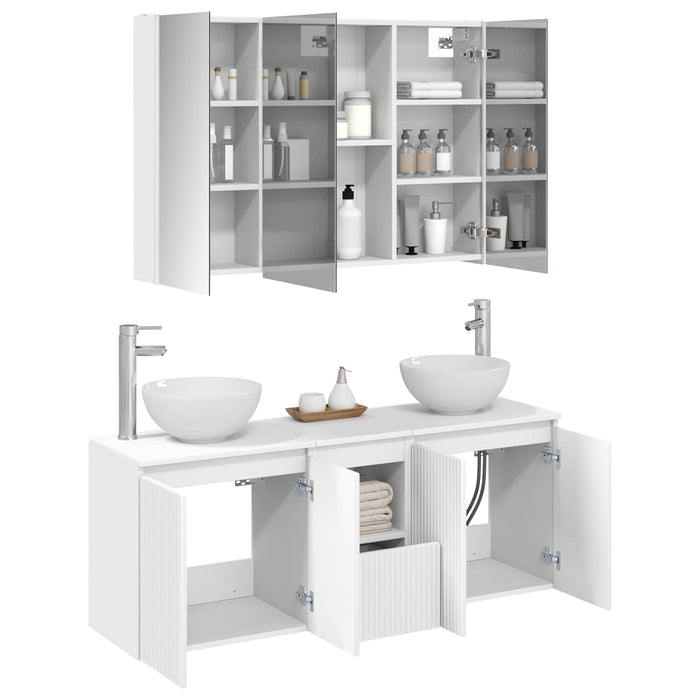 Set dulap baie 4 pcs Alb 103,5 x 15,5 x 70 cm Lemn prelucrat WALTI