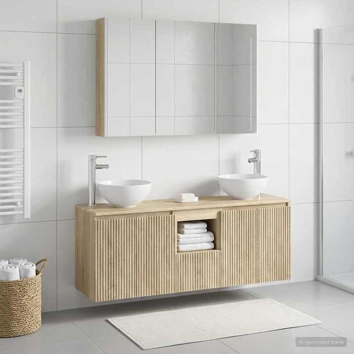 Set dulap baie 4 pcs Stejar Sonoma 103,5 x 15,5 x 70 cm WALTI