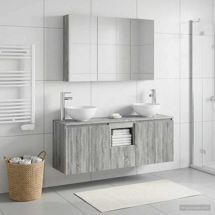 Set dulap baie 4 pcs Sonoma gri 103,5 x 15,5 x 70 cm WALTI