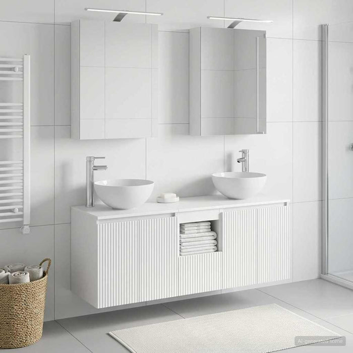 Set dulap baie 5 pcs Alb 50 x 14,5 x 70 cm Lemn prelucrat WALTI