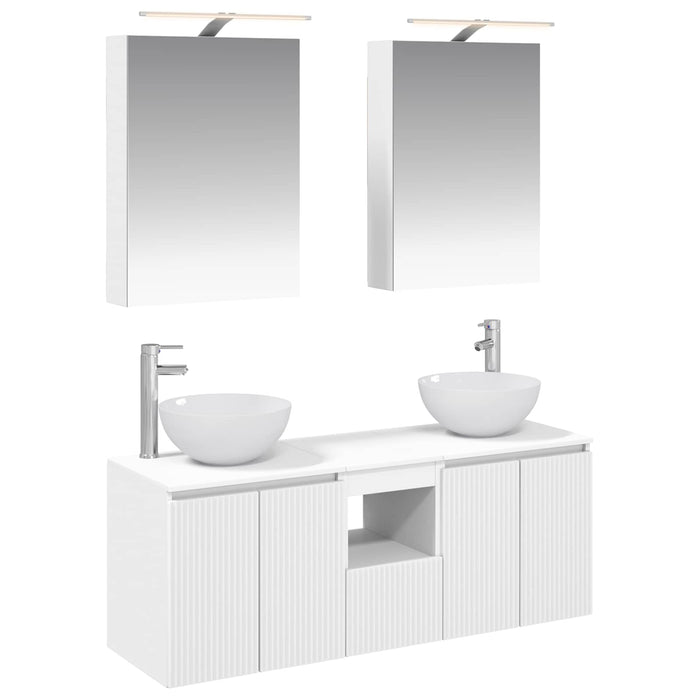 Set dulap baie 5 pcs Alb 50 x 14,5 x 70 cm Lemn prelucrat WALTI