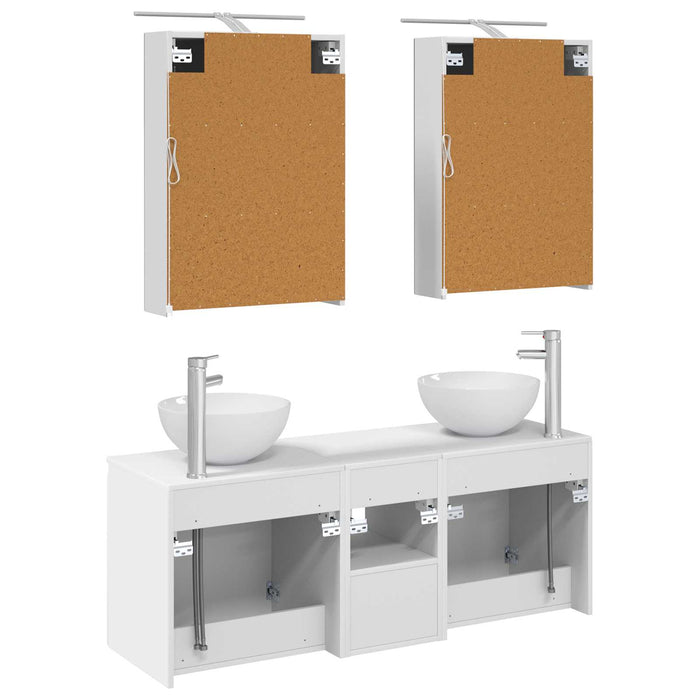 Set dulap baie 5 pcs Alb 50 x 14,5 x 70 cm Lemn prelucrat WALTI