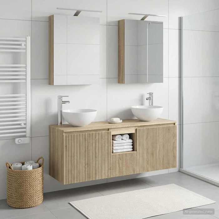 Set dulap baie 5 pcs Stejar Sonoma 50 x 14,5 x 70 cm WALTI