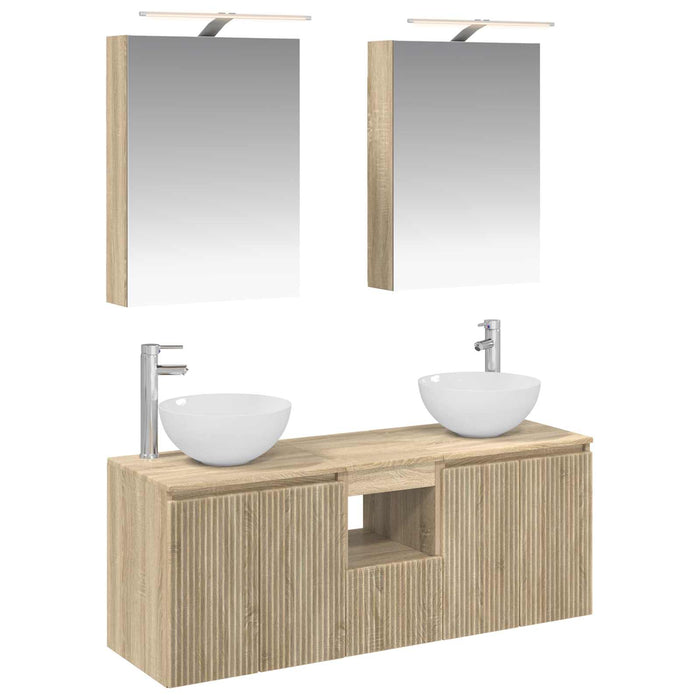 Set dulap baie 5 pcs Stejar Sonoma 50 x 14,5 x 70 cm WALTI