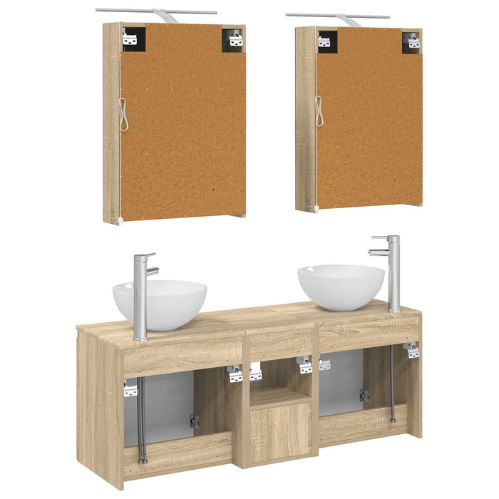 Set dulap baie 5 pcs Stejar Sonoma 50 x 14,5 x 70 cm WALTI