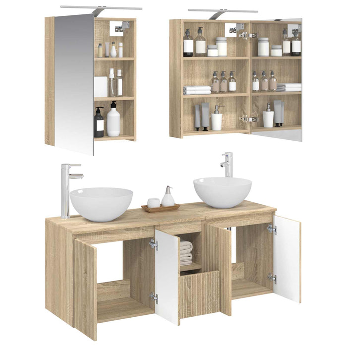 Set dulap baie 5 pcs Stejar Sonoma 50 x 14,5 x 70 cm WALTI