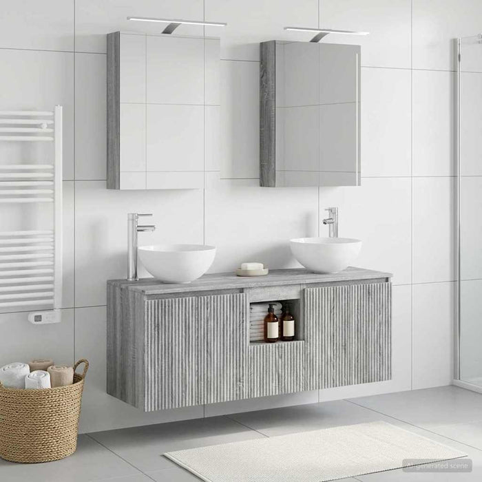 Set dulap baie 5 pcs Sonoma gri 50 x 14,5 x 70 cm WALTI