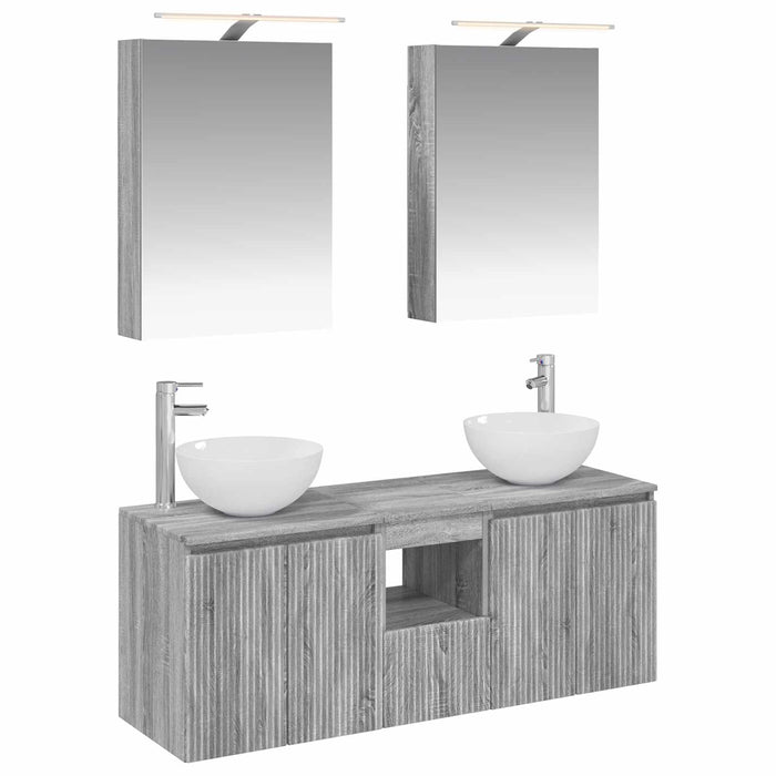 Set dulap baie 5 pcs Sonoma gri 50 x 14,5 x 70 cm WALTI