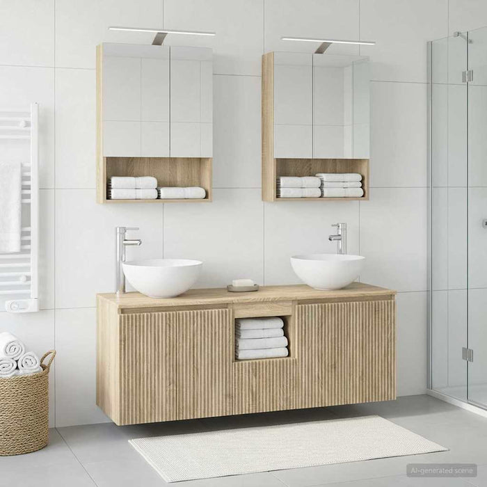 Set dulap baie 5 pcs Stejar Sonoma 50 x 14,5 x 70 cm WALTI