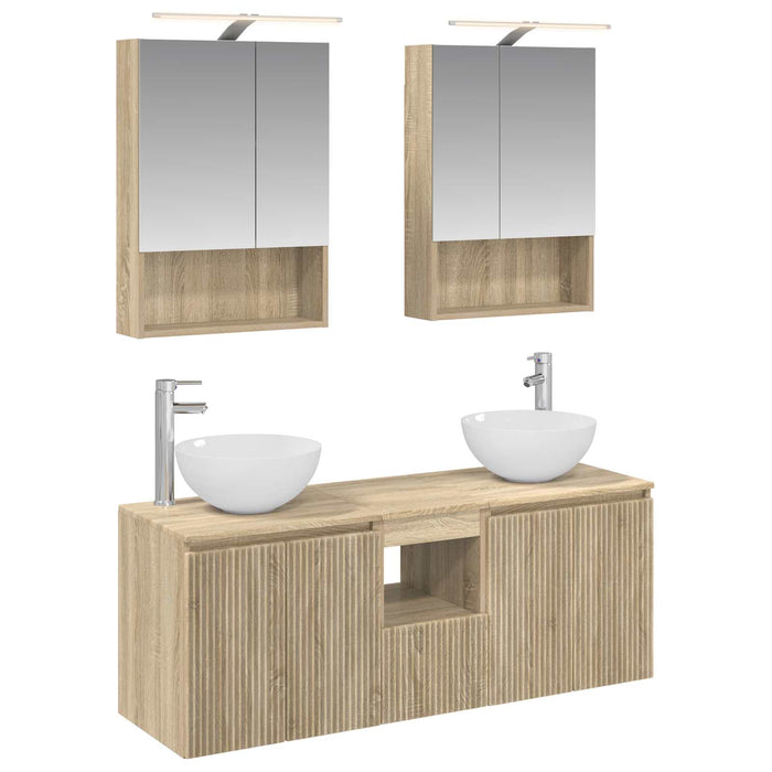 Set dulap baie 5 pcs Stejar Sonoma 50 x 14,5 x 70 cm WALTI