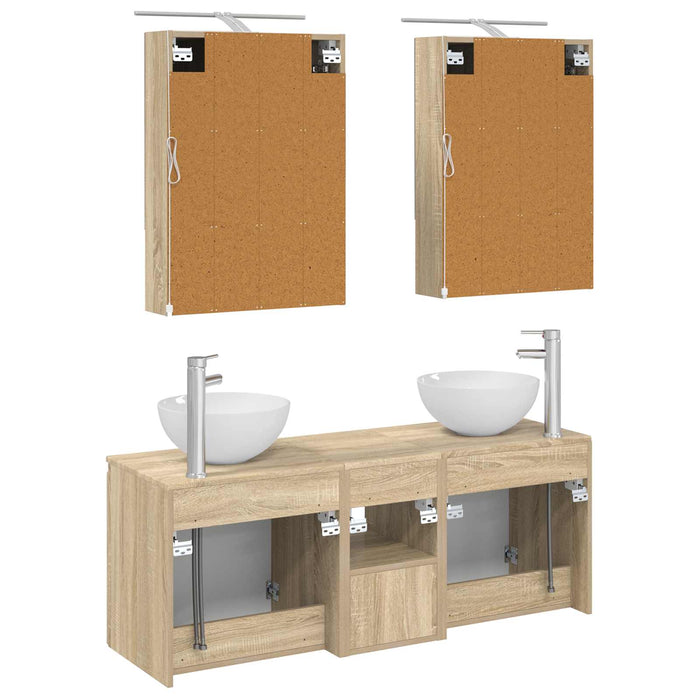 Set dulap baie 5 pcs Stejar Sonoma 50 x 14,5 x 70 cm WALTI