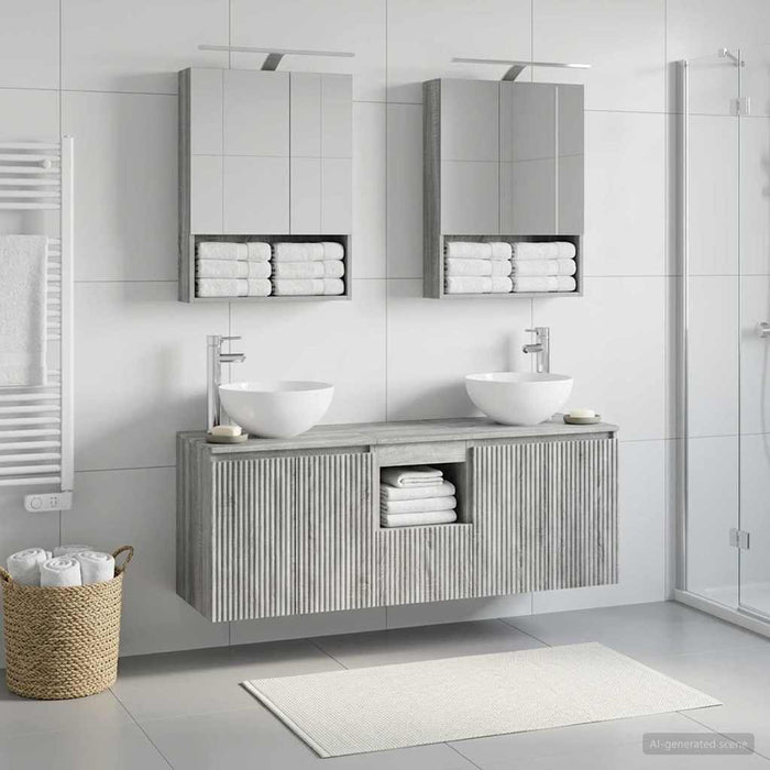 Set dulap baie 5 pcs Sonoma gri 50 x 14,5 x 70 cm WALTI