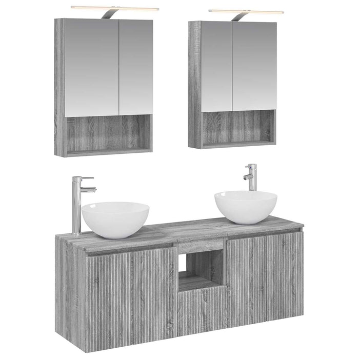 Set dulap baie 5 pcs Sonoma gri 50 x 14,5 x 70 cm WALTI