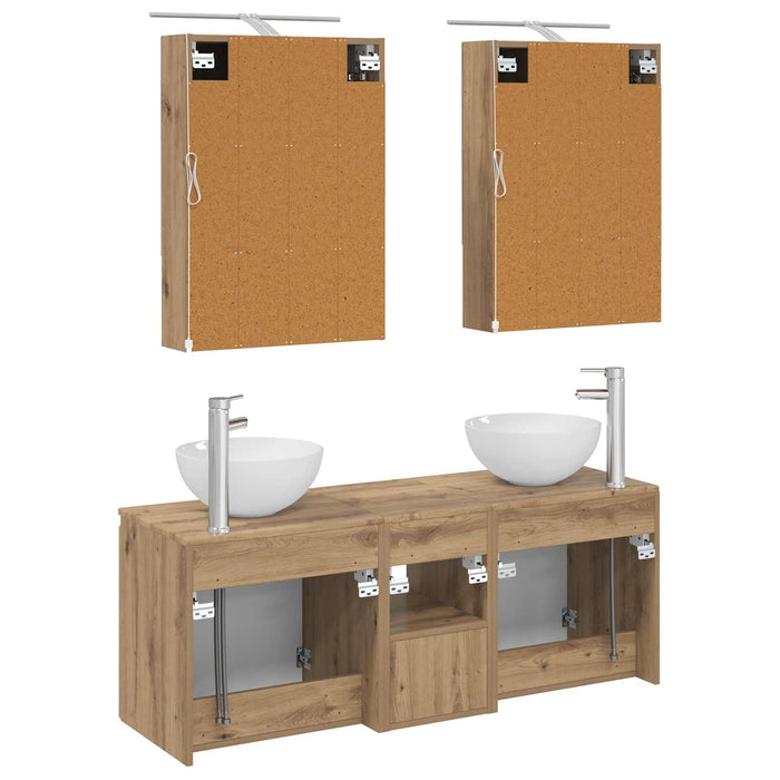 Set dulap baie 5 pcs Stejar Artizanal 50 x 14,5 x 70 cm WALTI