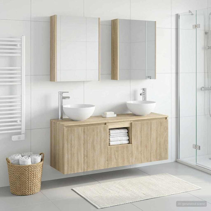 Set dulap baie 5 pcs Stejar Sonoma 53 x 15,5 x 70 cm WALTI