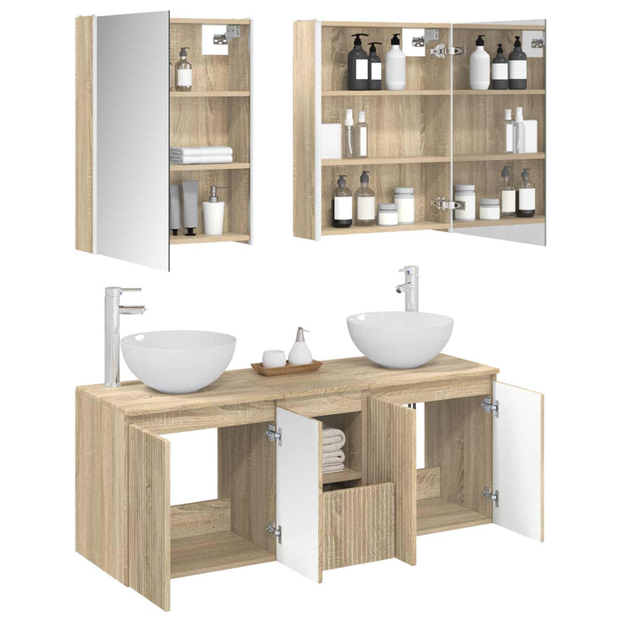 Set dulap baie 5 pcs Stejar Sonoma 53 x 15,5 x 70 cm WALTI
