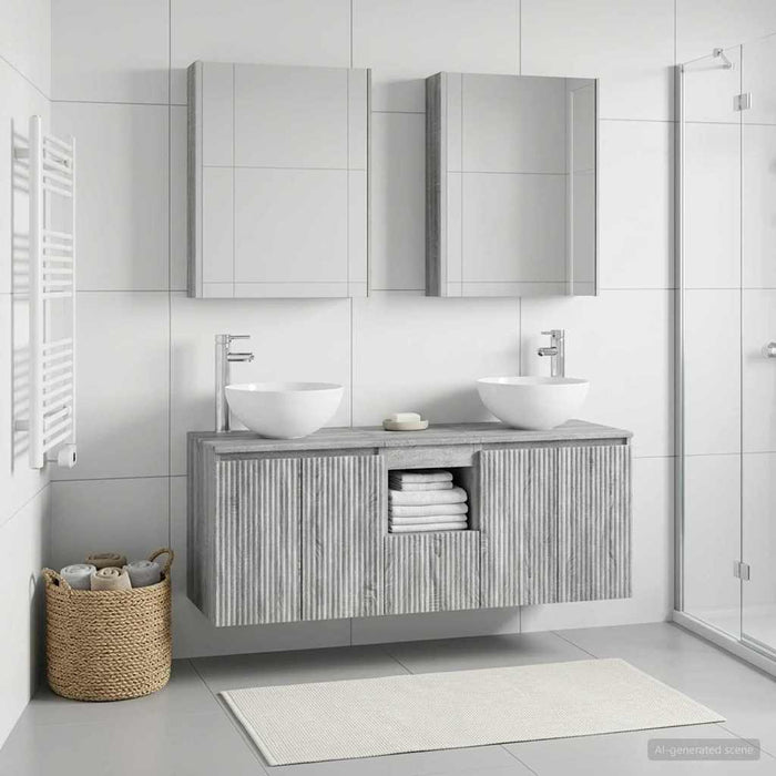 Set dulap baie 5 pcs Sonoma gri 53 x 15,5 x 70 cm WALTI