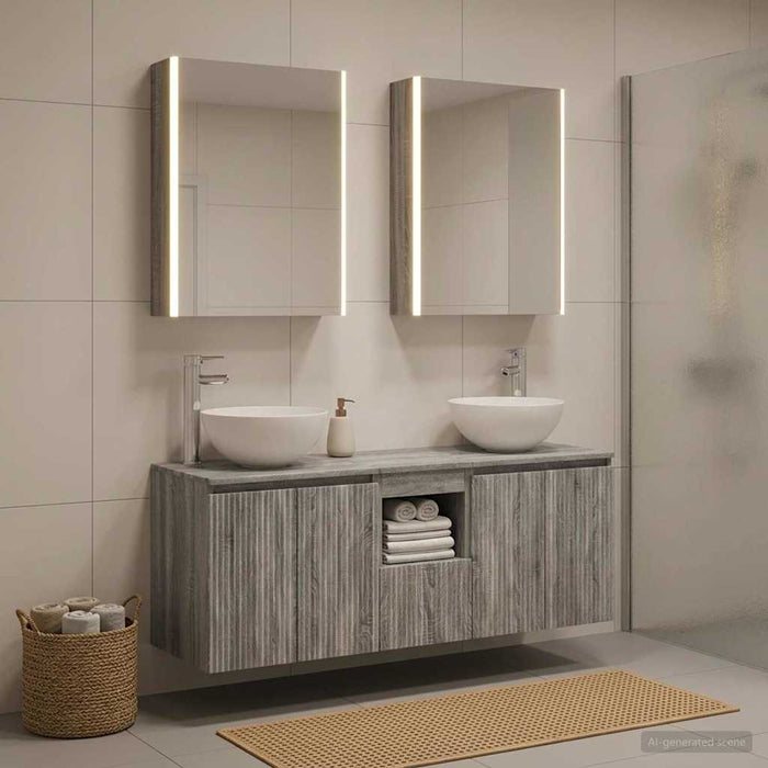 Set dulap baie 5 pcs Sonoma gri 53 x 15,5 x 70 cm WALTI