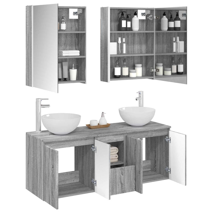 Set dulap baie 5 pcs Sonoma gri 53 x 15,5 x 70 cm WALTI