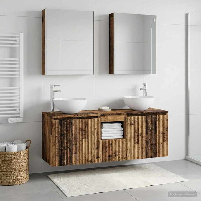 Set dulap baie 5 pcs Lemn vechi 53 x 15,5 x 70 cm WALTI