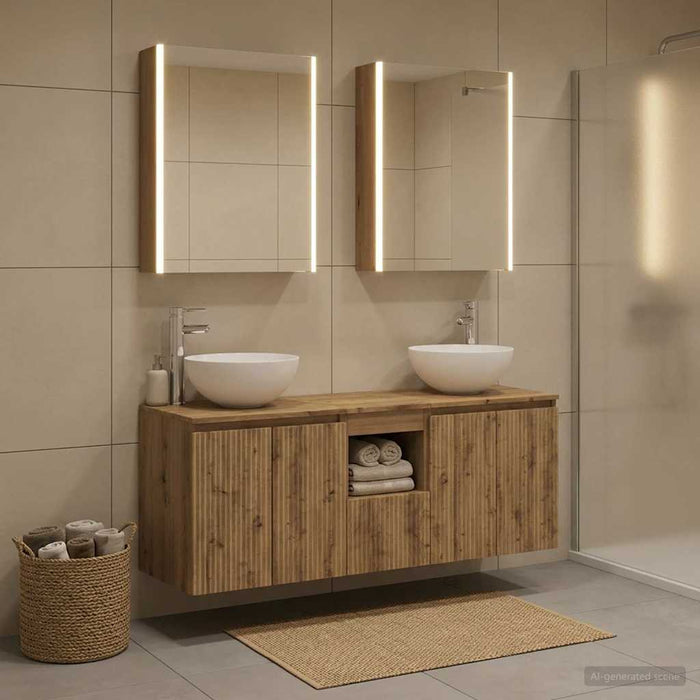 Set dulap baie 5 buc. Stejar Artizanal Lemn prelucrat - WALTI WALTI