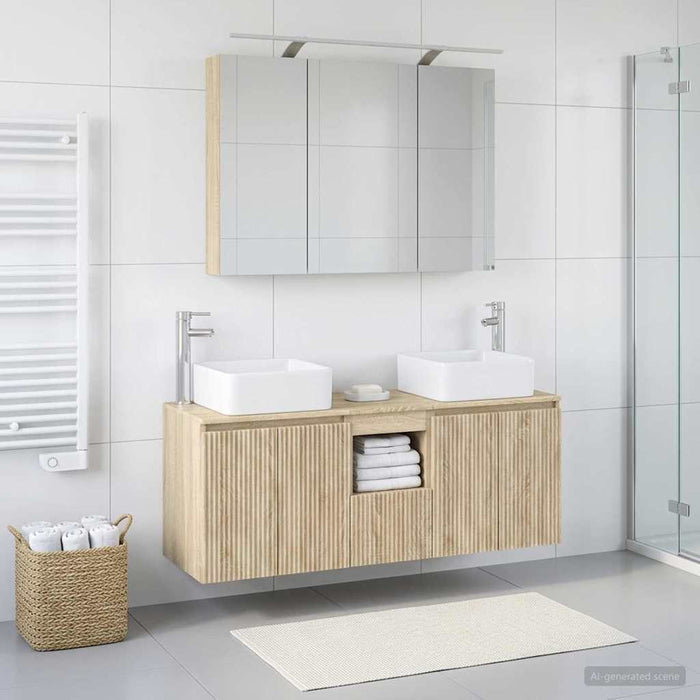 Set dulap baie 4 pcs Stejar Sonoma 100 x 14,5 x 70 cm WALTI